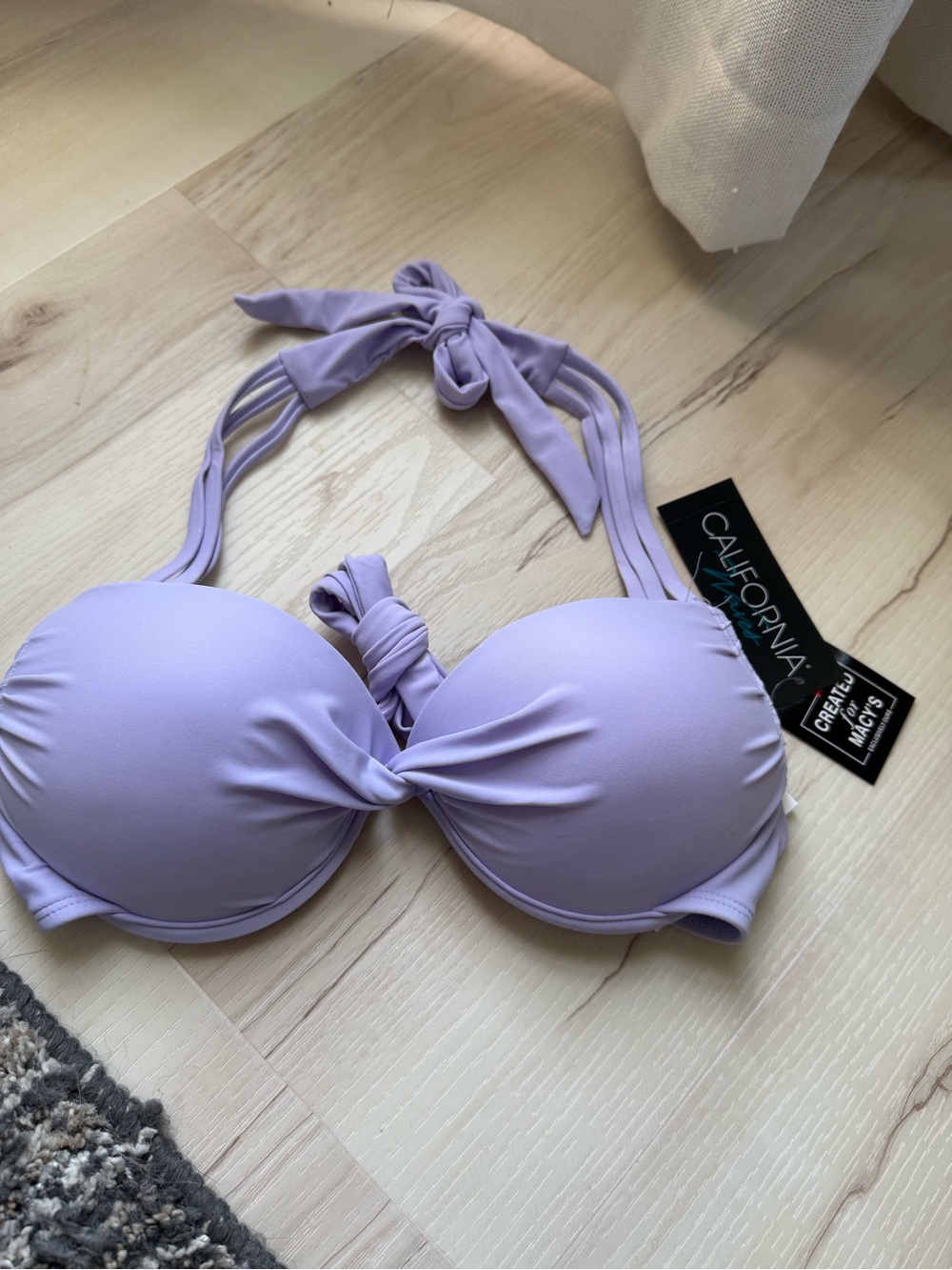 California Waves Lilac Twist Halter Bikini Top
